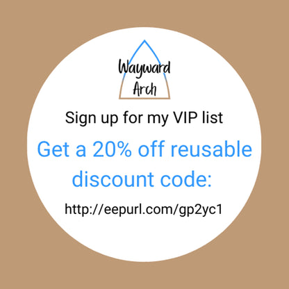 Sign up to our email list for a 20% off reusable code http://eepurl.com/gp2yc1